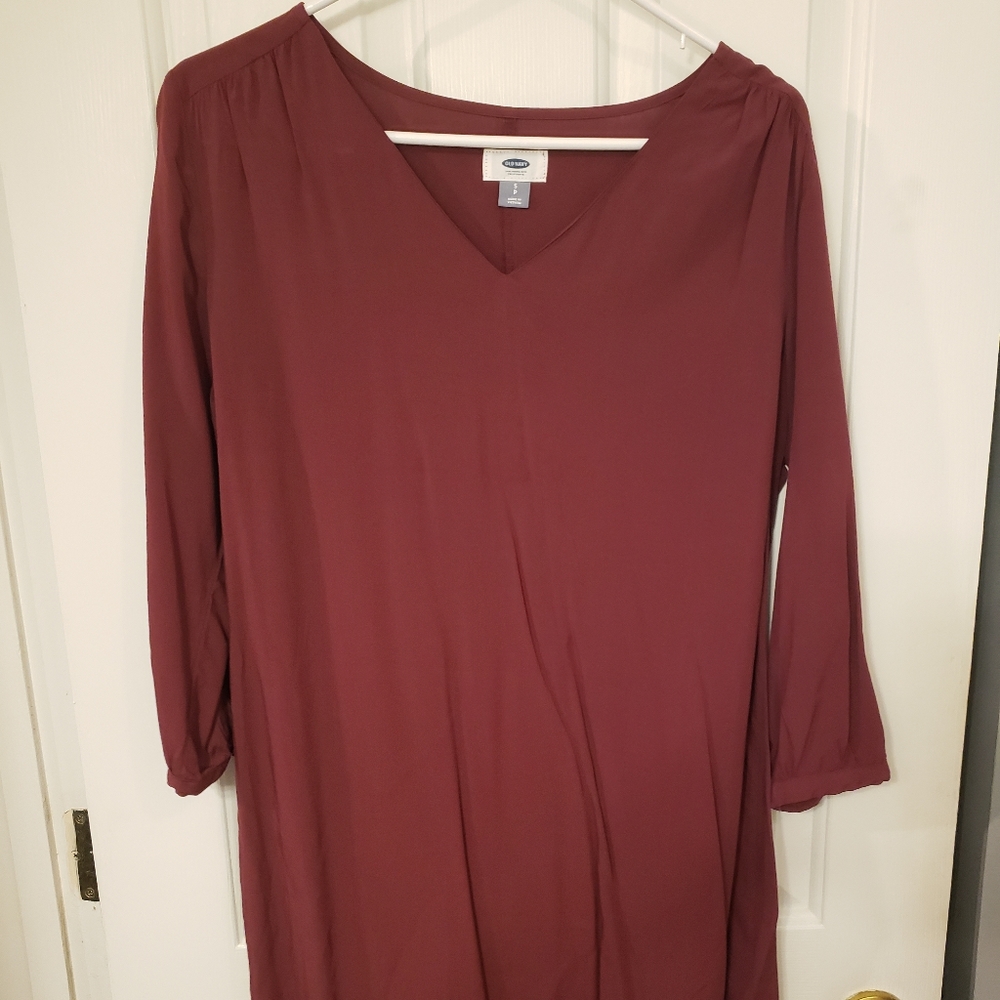 Old Navy rust shift dress long sleeve